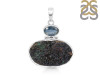 Azurite Druzy/Kyanite Pendant-SP AZR-1-115