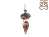 Azurite Druzy/Kyanite Pendant-2SP AZR-1-117