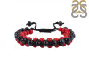 Black Obsidian / Red Coral Beaded Bracelet BDD-11-120