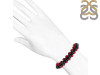 Black Obsidian / Red Coral Beaded Bracelet BDD-11-120