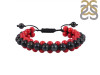 Black Obsidian / Red Coral Beaded Bracelet BDD-11-138