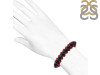 Black Obsidian / Red Coral Beaded Bracelet BDD-11-138