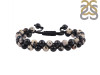 Dalmatian / Black Obsidian Beaded Bracelet BDD-11-140