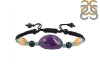 Black Obsidian / Amethyst / Citrine / Green Onyx Beaded Bracelet BDD-11-143