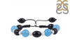 Blue Chalcedony / Black Spinel Beaded Bracelet BDD-11-194
