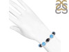 Blue Chalcedony / Black Spinel Beaded Bracelet BDD-11-194