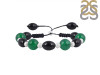 Green Chalcedony / Black Spinel Beaded Bracelet BDD-11-195