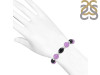 Chalcedony / Black Spinel Beaded Bracelet BDD-11-198
