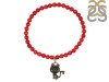 CAT Charm / Red Coral Beaded Bracelet BDD-11-210