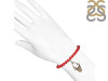 Bucket Charm / Red Coral Beaded Bracelet BDD-11-214