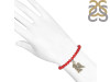 Antique Guardian Angel Charm / Red Coral Beaded Bracelet BDD-11-216