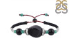 Black Obsidian / Green Onyx Beaded Bracelet BDD-11-318