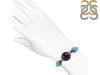 Black Obsidian / Turquoise / Red Cora Beaded Bracelet BDD-11-327