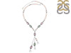 Pearl/Pink Jade/Green Aventurine Beaded Necklace BDD-12-1605