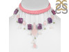 Rose Quartz/Charoite Beaded  Jewelry Set BDD-12-1629