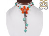 Carnelian/Turquoise Beaded Necklace BDD-12-1659