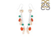 Biwa Pearl/Carnelian Beaded Earring BDD-3-166