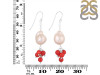 Pearl / Red Coral Beaded Earring BDD-3-171