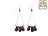 Black Onyx / Red Coral Beaded Earring BDD-3-186