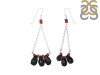 Black Onyx / Red Coral Beaded Earring BDD-3-186