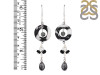 Zebra Jasper/Black Rutile/Black SpinelBeaded Earring-2E BDD-3-47