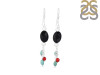 Black Onyx/Turquoise/CoralBeaded Earring-2E BDD-3-50