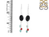 Black Onyx/Turquoise/CoralBeaded Earring-2E BDD-3-50