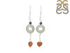 Prehnite/Pearl/CarnelianBeaded Earring-2E BDD-3-52