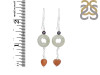 Prehnite/Pearl/CarnelianBeaded Earring-2E BDD-3-52