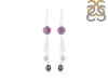 Fluorite /Prehnite/Rose Quartz/PearlBeaded Earring-2E BDD-3-58