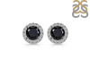 Black Tourmaline & White Topaz Stud Earring BLS-RDE-1259.