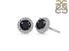 Black Tourmaline & White Topaz Stud Earring BLS-RDE-1259.