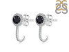 Black Tourmaline & White Topaz Stud Earring BLS-RDE-1264.
