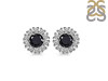 Black Tourmaline & White Topaz Stud Earring BLS-RDE-1268.