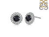 Black Tourmaline & White Topaz Stud Earring BLS-RDE-1268.