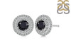 Black Tourmaline & White Topaz Stud Earring BLS-RDE-1271.