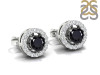 Black Tourmaline & White Topaz Stud Earring BLS-RDE-984.