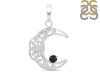 Black Tourmaline Crescent Moon Pendant BLS-RDN-150-A.