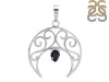 Black Tourmaline Crescent Moon Pendant BLS-RDN-181-A.