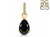 Black Tourmaline & White Topaz Pendant BLS-RDP-757-CZ.