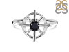 Black Tourmaline Dharma Wheel Ring BLS-RDR-2147.
