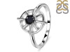 Black Tourmaline Dharma Wheel Ring BLS-RDR-2147.
