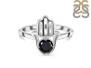 Black Tourmaline Hamsa Hand Ring BLS-RDR-2163.
