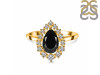 Black Tourmaline & White Topaz Ring BLS-RDR-2770.