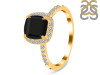 Black Tourmaline & White Topaz Ring BLS-RDR-3119.
