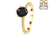 Black Tourmaline & White Topaz Ring BLS-RDR-3140.