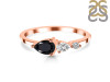 Black Tourmaline  & White Topaz Ring BLS-RDR-3238.