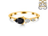 Black Tourmaline  & White Topaz Ring BLS-RDR-3238.