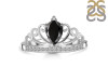 Black Tourmaline & White Topaz Ring BLS-RDR-365.