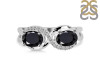 Black Tourmaline & White Topaz Ring BLS-RDR-456.